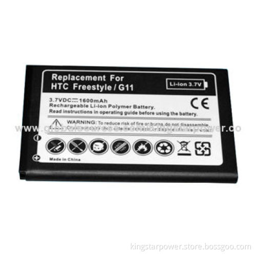 Mobile Phone Battery for HTC Freestyle G11, Li-Ion, 3.7V 1600mah or OEM Capacity